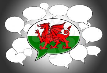 Communication concept - Speech cloud, the voice of Wales