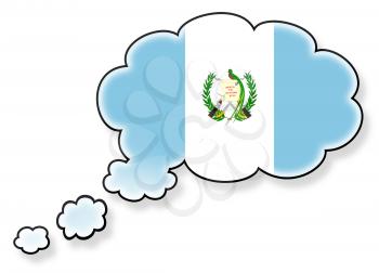 Flag in the cloud, isolated on white background, flag of Guatemala