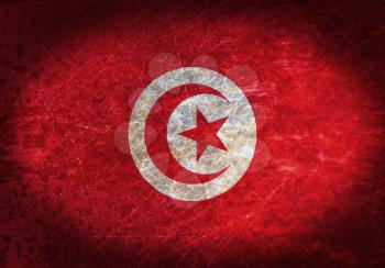 Old rusty metal sign with a flag- Tunisia