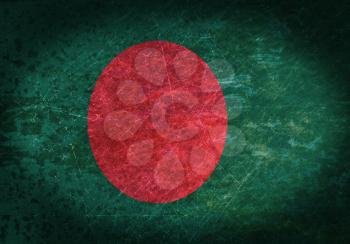 Old rusty metal sign with a flag - Bangladesh