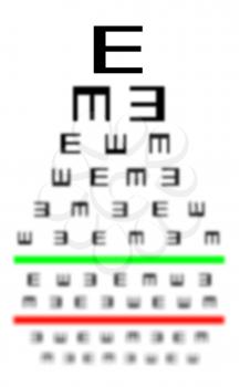 Eyesight concept - Test chart, symbols getting smaller - Eyesight getting worse