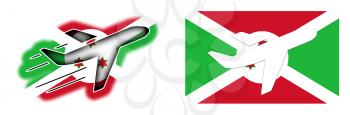 Nation flag - Airplane isolated on white - Burundi