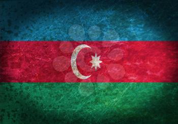 Old rusty metal sign with a flag - Azerbaijan