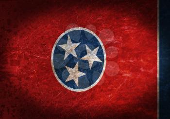 Old rusty metal sign with a flag - Tennessee