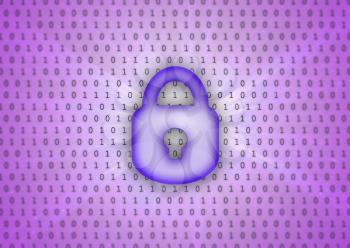 Abstract background, binary code and lock icon - Security concept