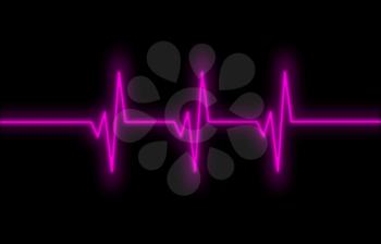 Electrocardiogram - Concept of healthcare, heartbeat shown on monitor - pink