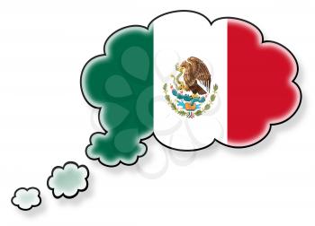 Flag in the cloud, isolated on white background, flag of Mexico