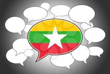 Speech bubbles concept - One in the foreground - Myanmar