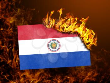 Flag burning - concept of war or crisis - Paraguay