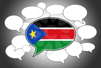 Speech bubbles concept - One in the foreground - South Sudan