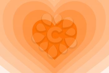 Heart shape backgound - Concept of love - orange