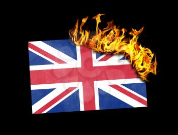 Flag burning - concept of war or crisis - United Kingdom