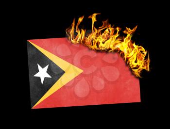 Flag burning - concept of war or crisis - East Timor