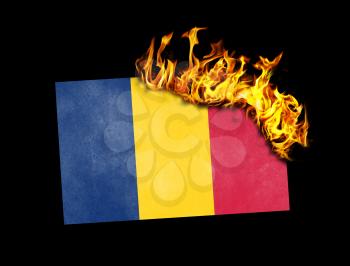 Flag burning - concept of war or crisis - Romania