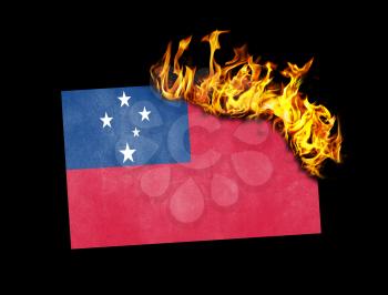 Flag burning - concept of war or crisis - Samoa