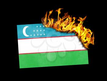 Flag burning - concept of war or crisis - Uzbekistan