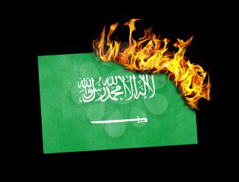 Flag burning - concept of war or crisis - Saudi Arabia