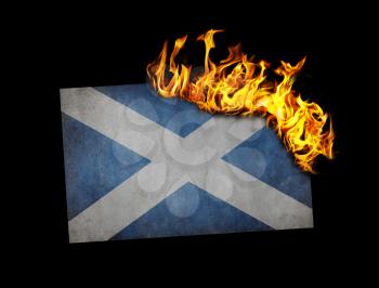 Flag burning - concept of war or crisis - Scotland