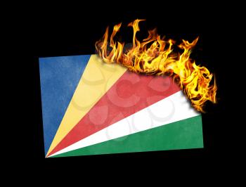 Flag burning - concept of war or crisis - Seychelles