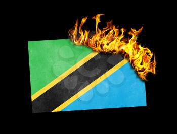 Flag burning - concept of war or crisis - Tanzania