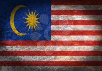 Old rusty metal sign with a flag - Malaysia
