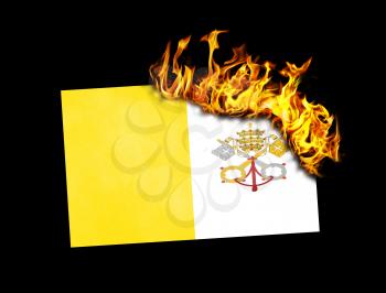 Flag burning - concept of war or crisis - Vatican City