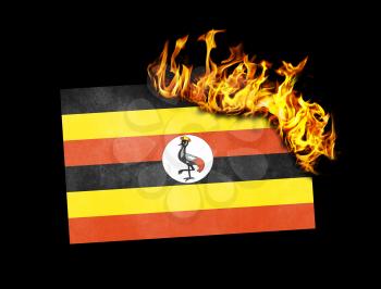 Flag burning - concept of war or crisis - Uganda