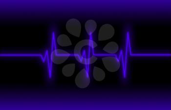 Electrocardiogram - Concept of healthcare, heartbeat shown on monitor - blue
