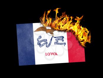 Flag burning - concept of war or crisis - Iowa