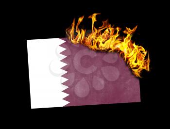 Flag burning - concept of war or crisis - Qatar