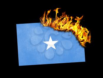 Flag burning - concept of war or crisis - Somalia