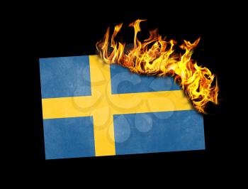 Flag burning - concept of war or crisis - Sweden