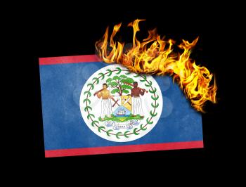 Flag burning - concept of war or crisis - Belize
