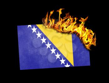 Flag burning - concept of war or crisis - Bosnia and Herzegovina