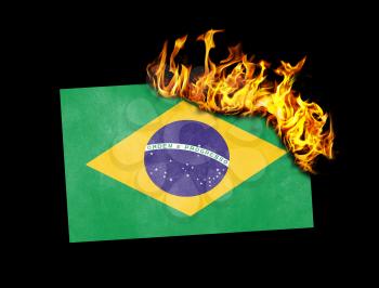 Flag burning - concept of war or crisis - Brazil