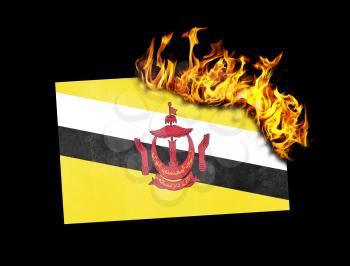 Flag burning - concept of war or crisis - Brunei