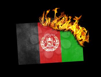 Flag burning - concept of war or crisis - Afghanistan