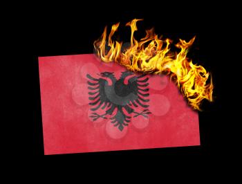 Flag burning - concept of war or crisis - Albania