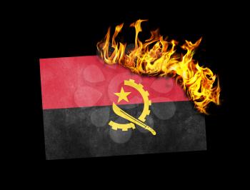 Flag burning - concept of war or crisis - Angola