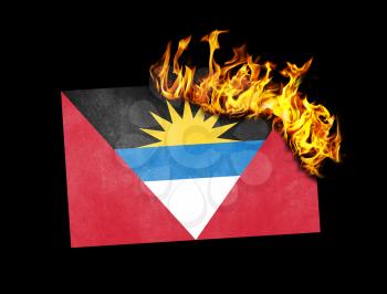 Flag burning - concept of war or crisis - Antigua and Barbuda