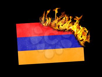 Flag burning - concept of war or crisis - Armenia