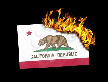 Flag burning - concept of war or crisis - California