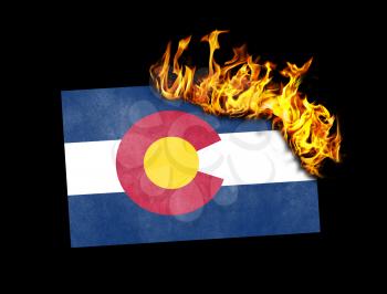 Flag burning - concept of war or crisis - Colorado