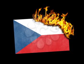 Flag burning - concept of war or crisis - Czech Republic