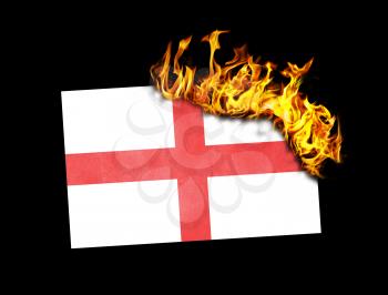 Flag burning - concept of war or crisis - England