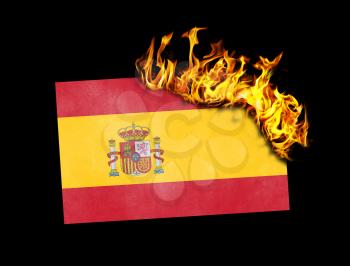 Flag burning - concept of war or crisis - Spain