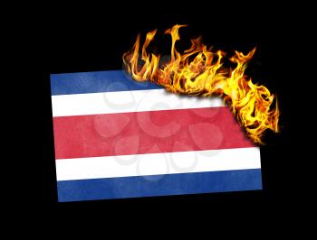 Flag burning - concept of war or crisis - Costa Rica