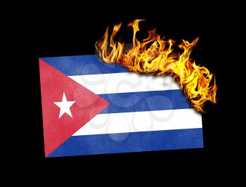 Flag burning - concept of war or crisis - Cuba