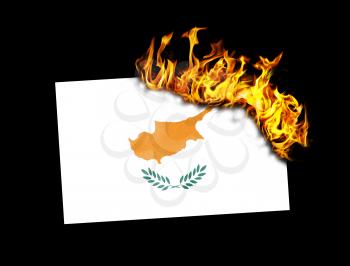 Flag burning - concept of war or crisis - Cyprus