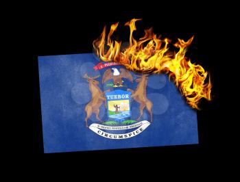 Flag burning - concept of war or crisis - Michigan